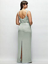 Alt View 3 Thumbnail - Willow Green Corset Midriff Crepe Column Maxi Dress