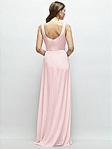Rear View Thumbnail - Ballet Pink Square Neck Chiffon Maxi Dress with Circle Skirt