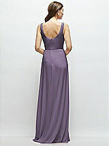 Rear View Thumbnail - Lavender Square Neck Chiffon Maxi Dress with Circle Skirt