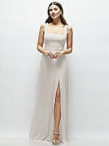 Front View Thumbnail - Oyster Square Neck Chiffon Maxi Dress with Circle Skirt