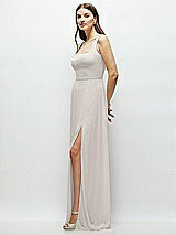 Side View Thumbnail - Oyster Square Neck Chiffon Maxi Dress with Circle Skirt
