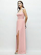 Side View Thumbnail - Rose - PANTONE Rose Quartz Square Neck Chiffon Maxi Dress with Circle Skirt