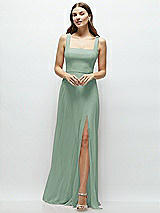 Front View Thumbnail - Seagrass Square Neck Chiffon Maxi Dress with Circle Skirt