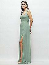 Side View Thumbnail - Seagrass Square Neck Chiffon Maxi Dress with Circle Skirt