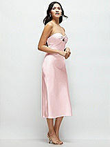 Side View Thumbnail - Ballet Pink Strapless Bow-Bandeau Cutout Satin Midi Slip Dress