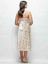 Rear View Thumbnail - Golden Hour Strapless Bow-Bandeau Cutout Floral Satin Midi Slip Dress