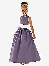 Front View Thumbnail - Lavender & Ivory Flower Girl Dress FL4021