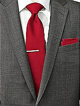 Rear View Thumbnail - Poppy Red Peau de Soie Pocket Squares by After Six