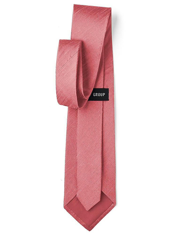 Back View - Candy Coral Dupioni Boy's 50" Necktie by After Six