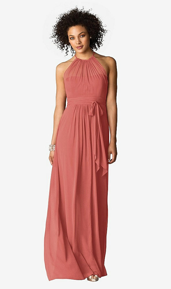 Front View - Coral Pink After Six Bridesmaid Dress 6613