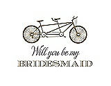 Front View Thumbnail - Antique Gold & Aubergine Will You Be My Bridesmaid Card - Bike