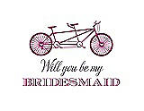 Front View Thumbnail - Cerise & Aubergine Will You Be My Bridesmaid Card - Bike