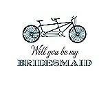 Front View Thumbnail - Peacock Teal & Aubergine Will You Be My Bridesmaid Card - Bike