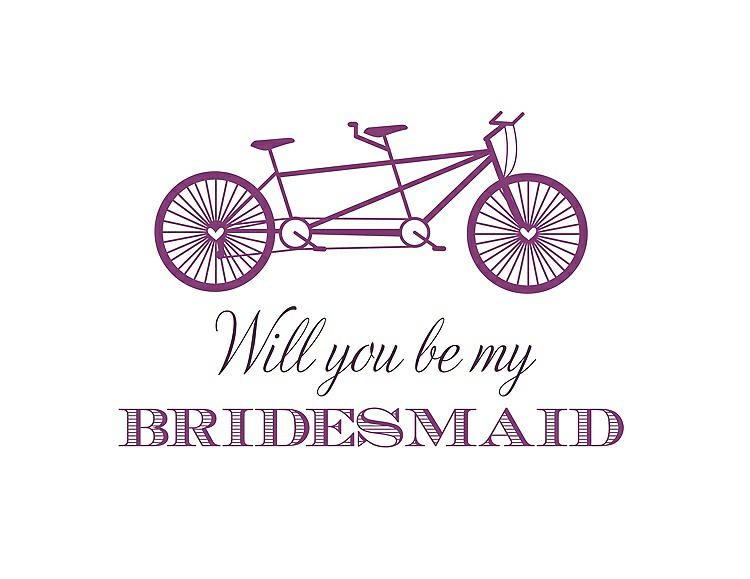 Front View - Paradise & Aubergine Will You Be My Bridesmaid Card - Bike