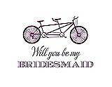 Front View Thumbnail - Paradise & Aubergine Will You Be My Bridesmaid Card - Bike