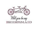 Front View Thumbnail - Rosebud & Aubergine Will You Be My Bridesmaid Card - Bike