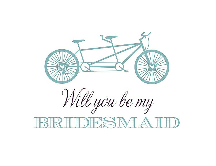 Front View - Seaside & Aubergine Will You Be My Bridesmaid Card - Bike