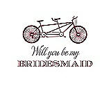 Front View Thumbnail - Burgundy & Aubergine Will You Be My Bridesmaid Card - Bike