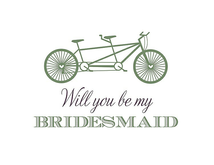 Front View - Clover & Aubergine Will You Be My Bridesmaid Card - Bike