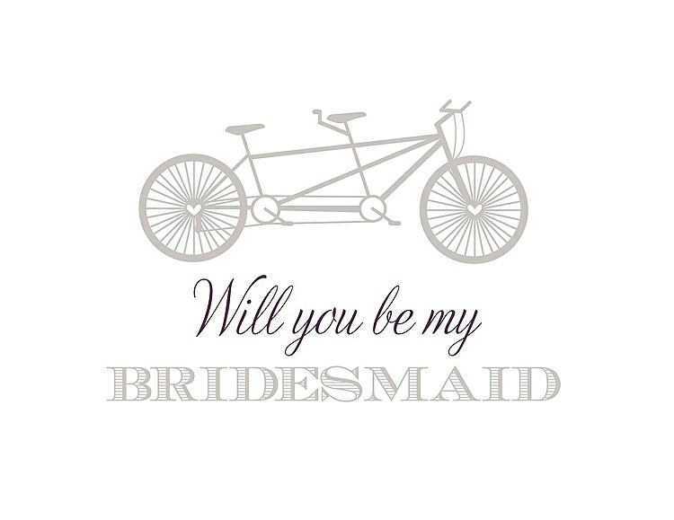 Front View - Oyster & Aubergine Will You Be My Bridesmaid Card - Bike