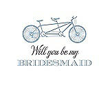 Front View Thumbnail - Pale Blue & Aubergine Will You Be My Bridesmaid Card - Bike