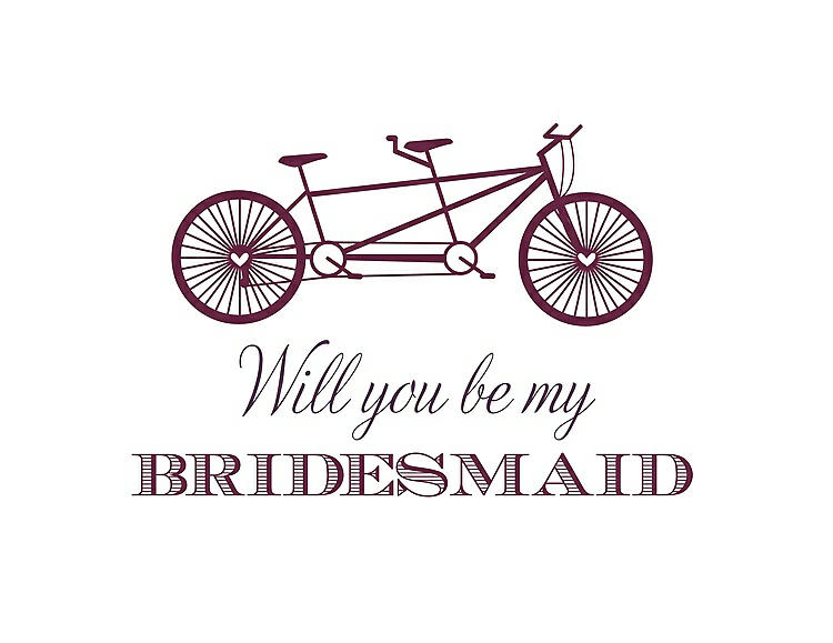Front View - Ruby & Aubergine Will You Be My Bridesmaid Card - Bike