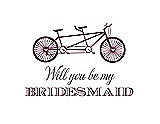 Front View Thumbnail - Ruby & Aubergine Will You Be My Bridesmaid Card - Bike