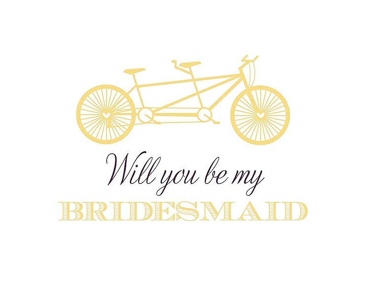Front View - Sunflower & Aubergine Will You Be My Bridesmaid Card - Bike