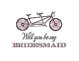 Front View Thumbnail - Tea Rose & Aubergine Will You Be My Bridesmaid Card - Bike