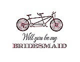 Front View Thumbnail - Valentine & Aubergine Will You Be My Bridesmaid Card - Bike