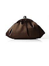 Front View Thumbnail - Espresso Gathered Satin Clutch