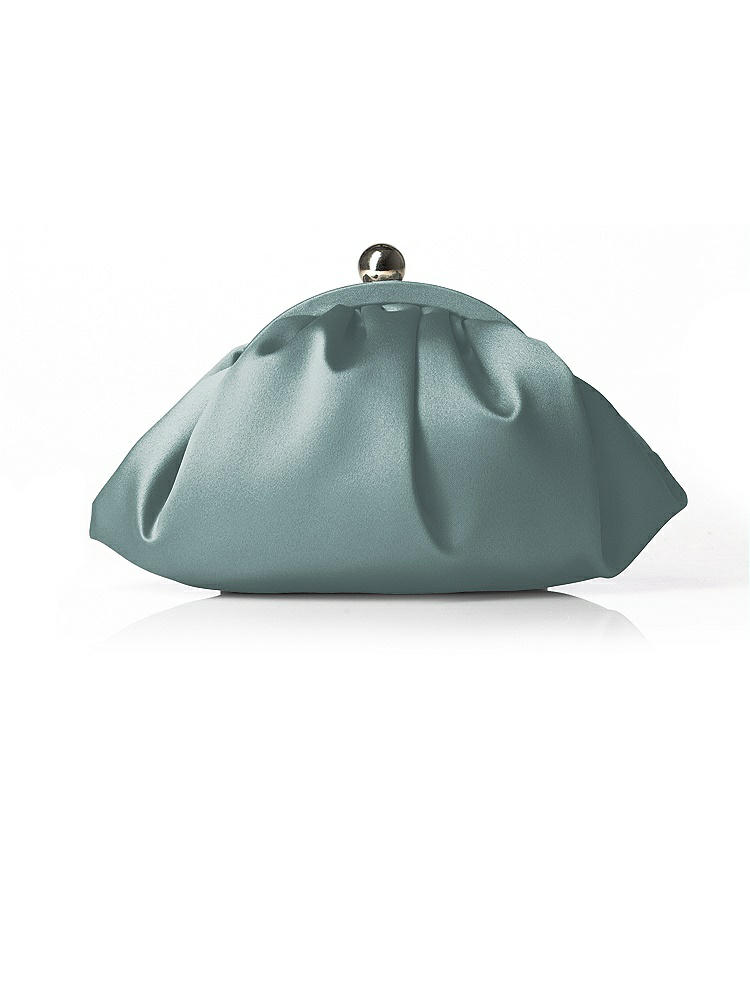 Front View - Icelandic Gathered Satin Clutch