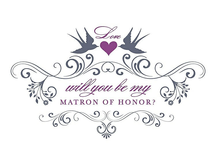 Front View - Blue Steel & Orchid Will You Be My Matron of Honor Card - Classic