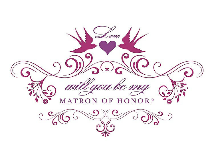 Front View - Cerise & Orchid Will You Be My Matron of Honor Card - Classic