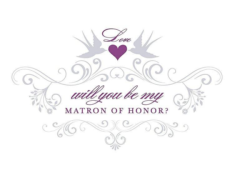 Front View - Dove & Orchid Will You Be My Matron of Honor Card - Classic