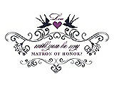 Front View Thumbnail - Navy Blue & Orchid Will You Be My Matron of Honor Card - Classic