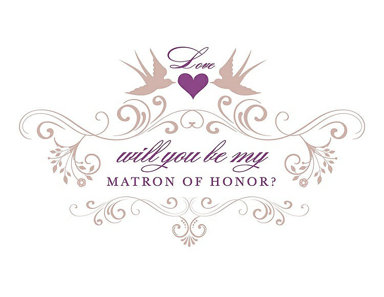 Front View - Pearl Pink & Orchid Will You Be My Matron of Honor Card - Classic