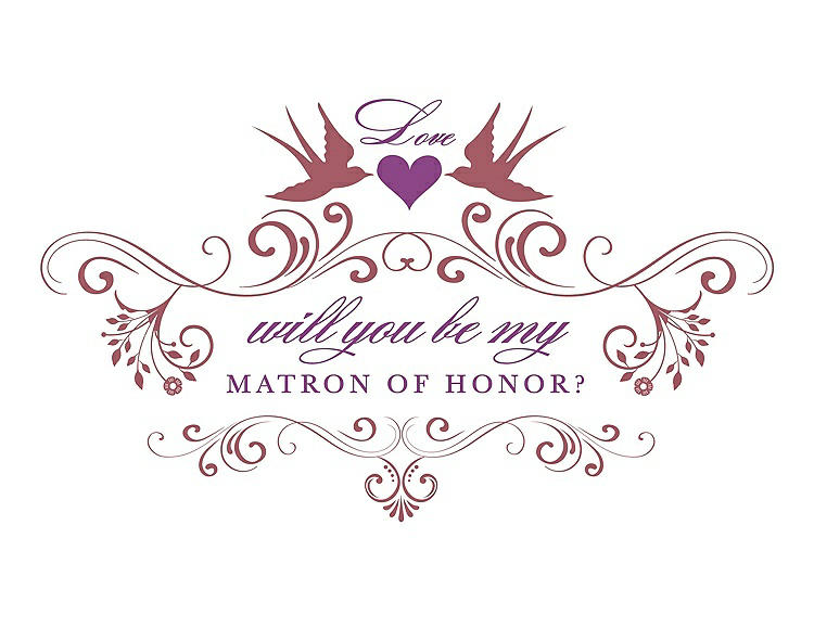 Front View - Spanish Rose & Orchid Will You Be My Matron of Honor Card - Classic