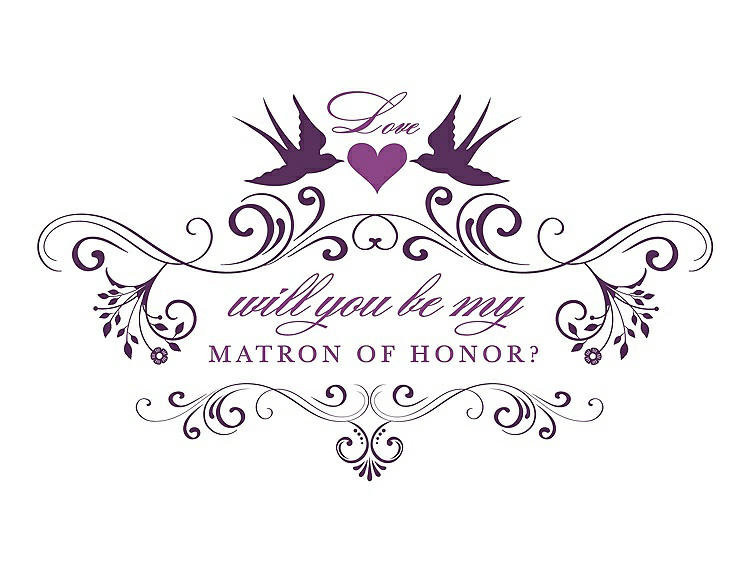 Front View - African Violet & Orchid Will You Be My Matron of Honor Card - Classic
