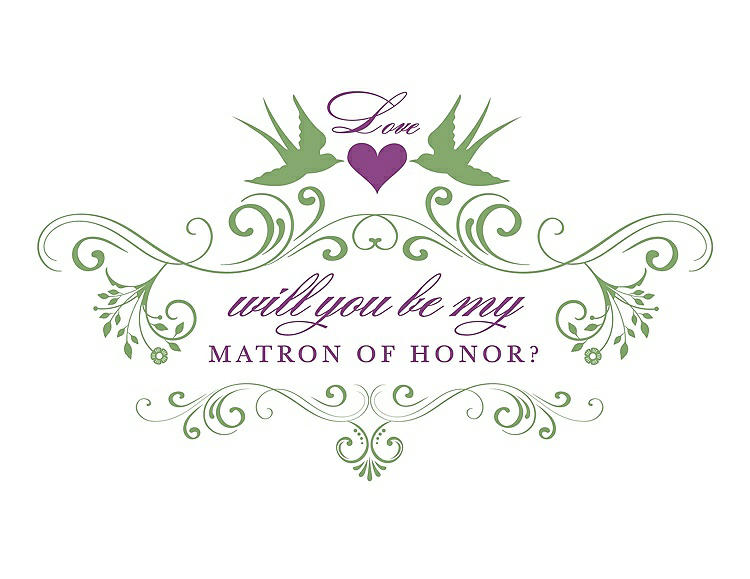 Front View - Apple Slice & Orchid Will You Be My Matron of Honor Card - Classic