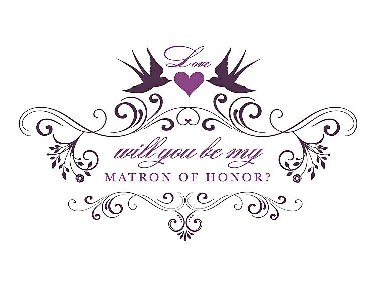 Front View - Aubergine & Orchid Will You Be My Matron of Honor Card - Classic