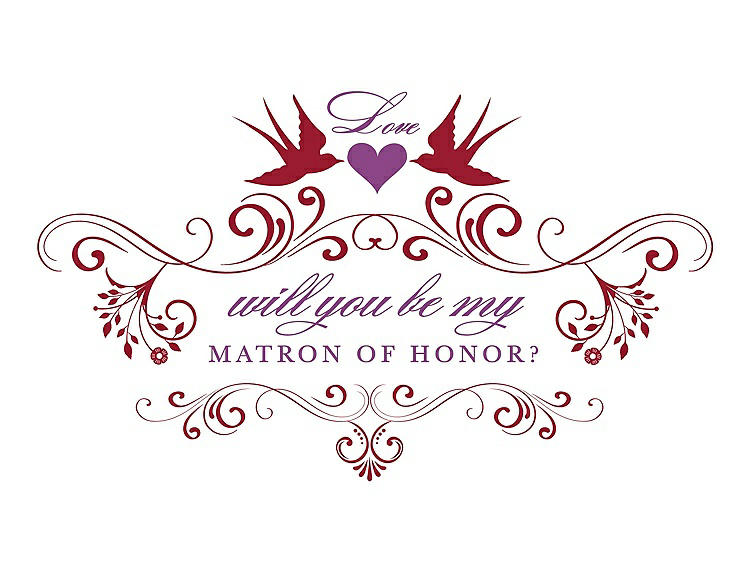 Front View - Barcelona & Orchid Will You Be My Matron of Honor Card - Classic