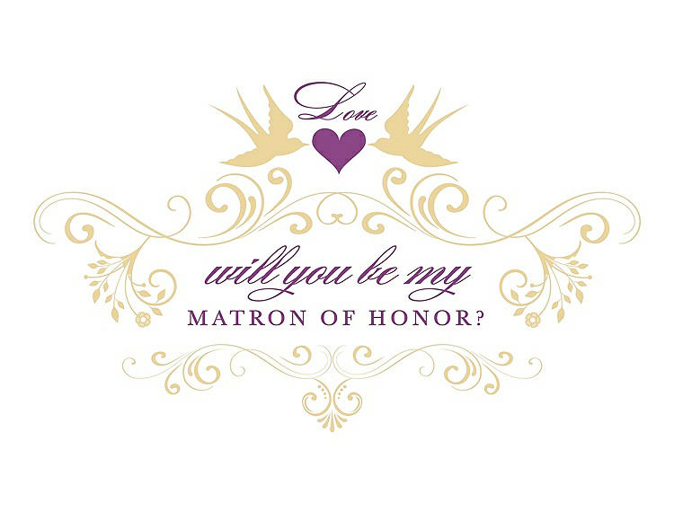 Front View - Buttercup & Orchid Will You Be My Matron of Honor Card - Classic