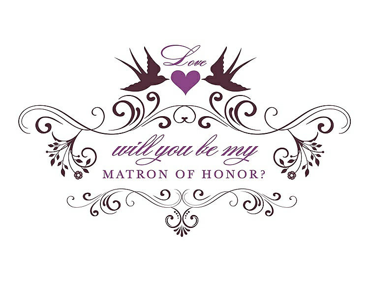 Front View - Bordeaux & Orchid Will You Be My Matron of Honor Card - Classic