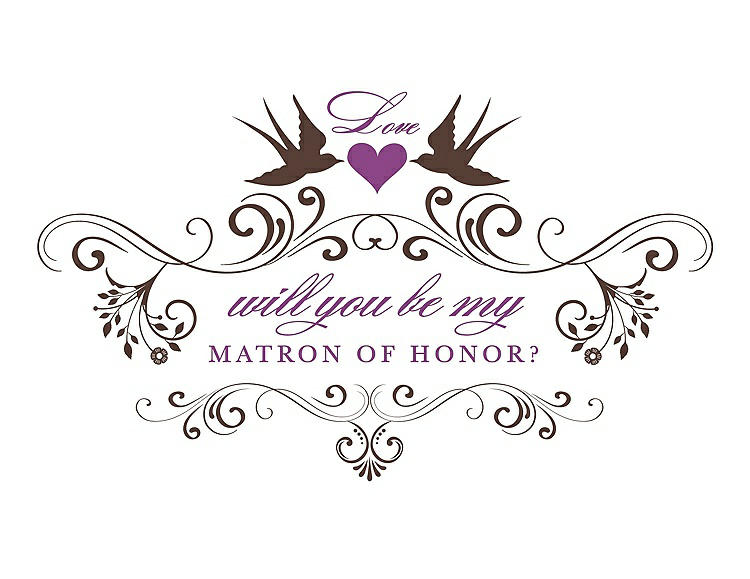 Front View - Brownie & Orchid Will You Be My Matron of Honor Card - Classic