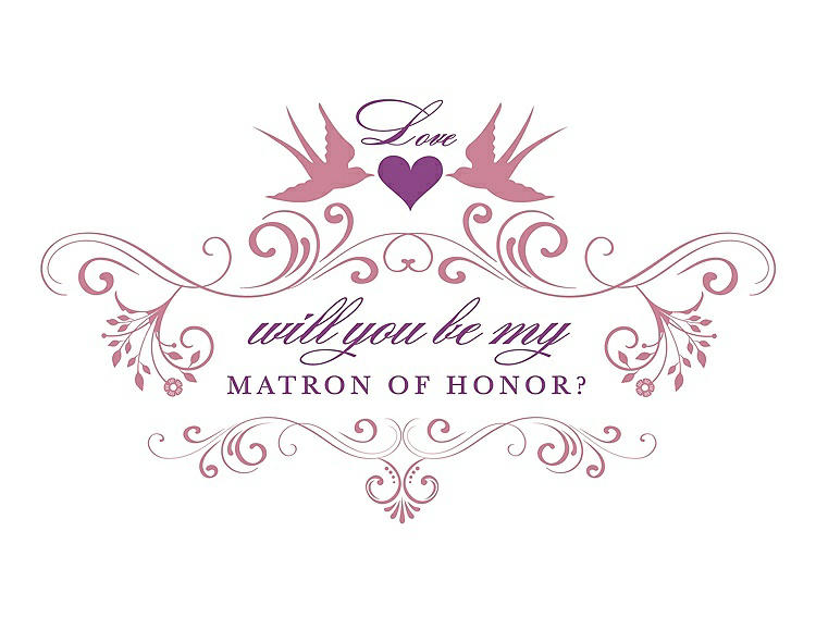 Front View - Carnation & Orchid Will You Be My Matron of Honor Card - Classic