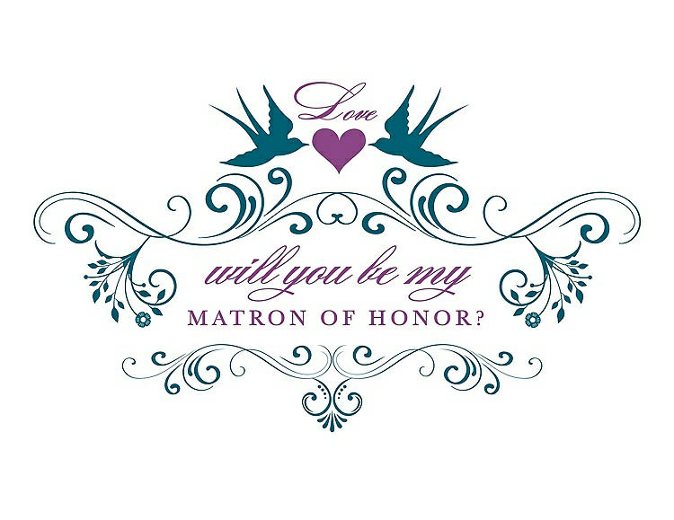 Front View - Caspian & Orchid Will You Be My Matron of Honor Card - Classic