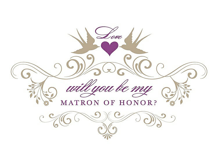 Front View - Champagne & Orchid Will You Be My Matron of Honor Card - Classic