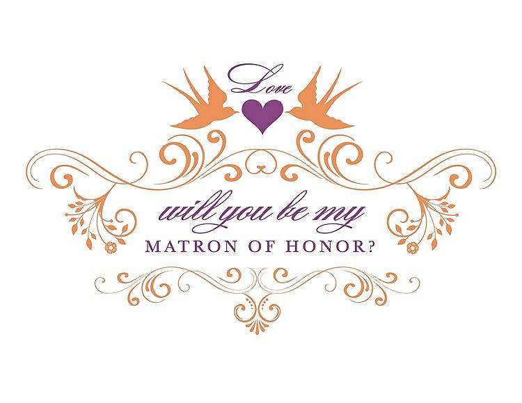 Front View - Clementine & Orchid Will You Be My Matron of Honor Card - Classic