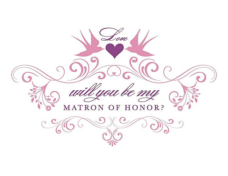 Front View - Cotton Candy & Orchid Will You Be My Matron of Honor Card - Classic
